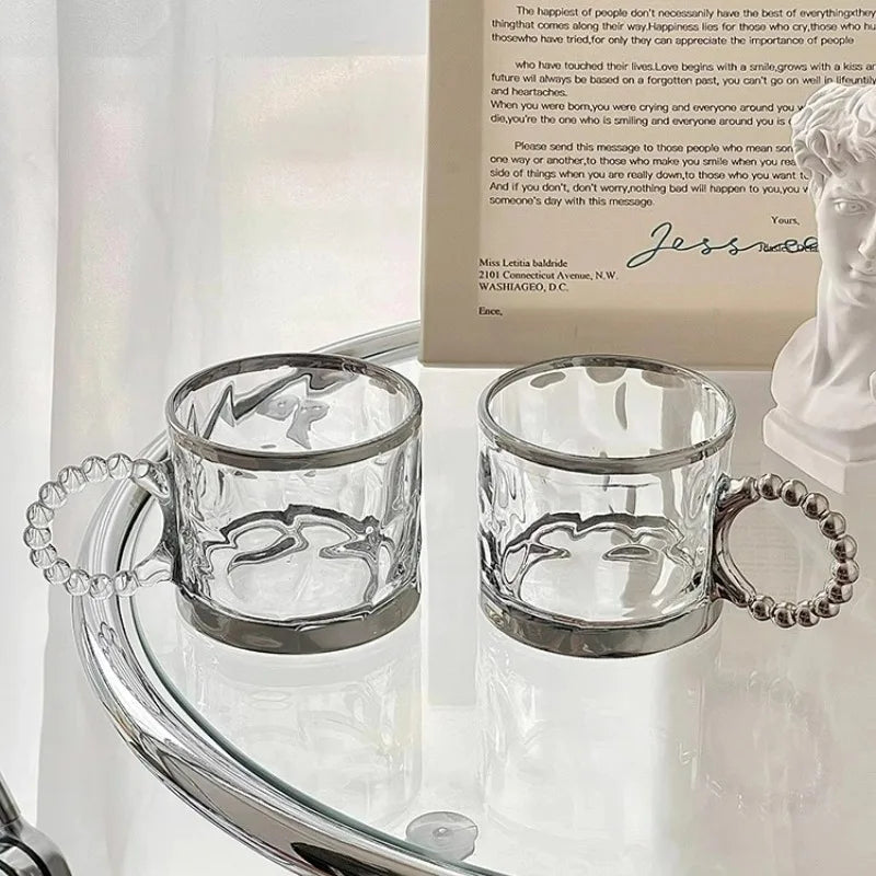 Beaded Glass Mug – Iced Coffee Cup