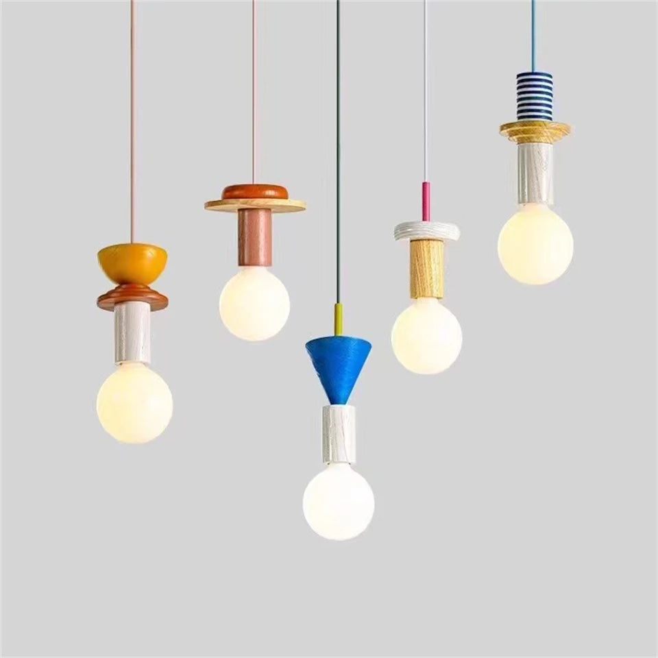 Suspension en Bois Nordique - Grain de Lustre LED