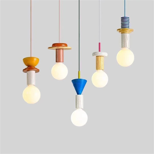 Suspension en Bois Nordique - Grain de Lustre LED