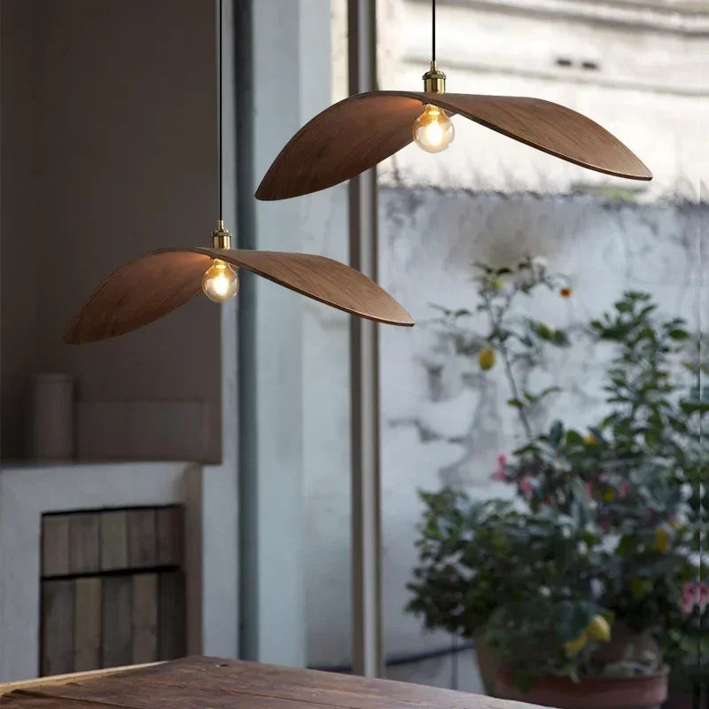 Suspension Bois de Noyer Wabi-Sabi - Style Zen Japonais