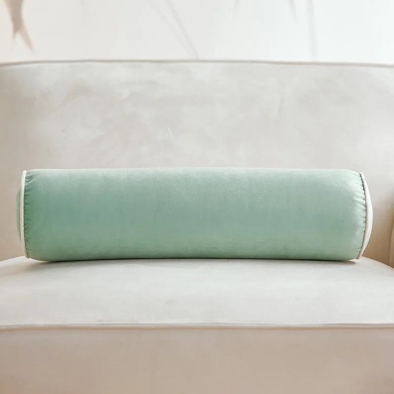Coussin Traversin Velours - Bordure Passepoilée