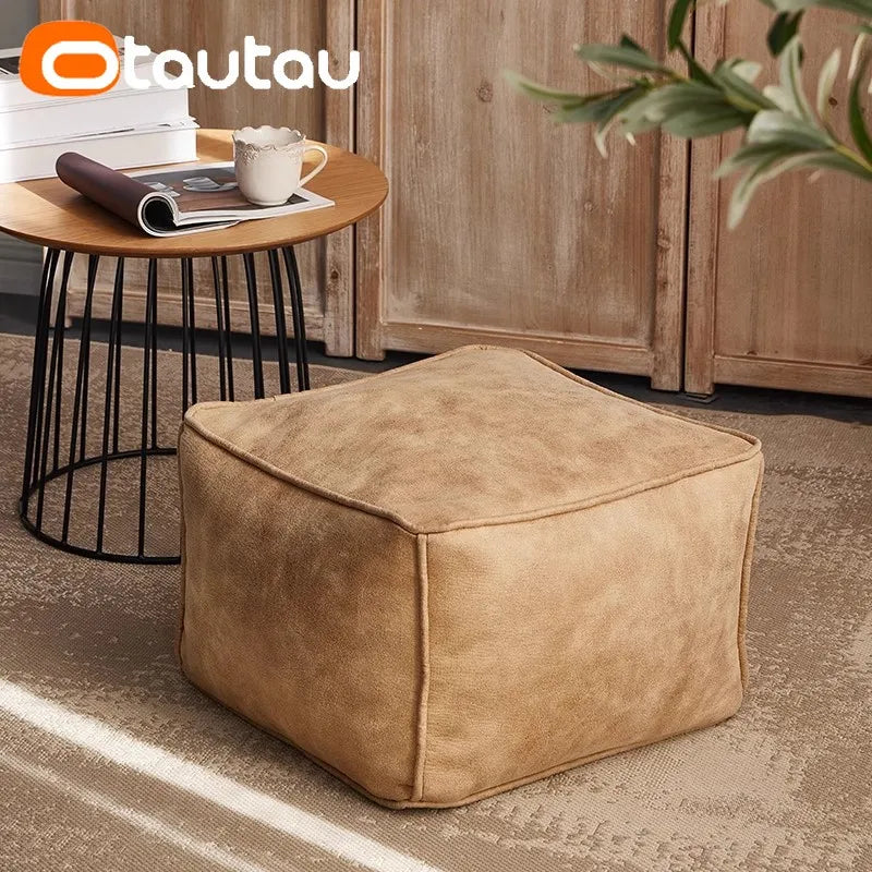 Housse de Pouf Ottoman Simili Cuir - Sans Garnissage