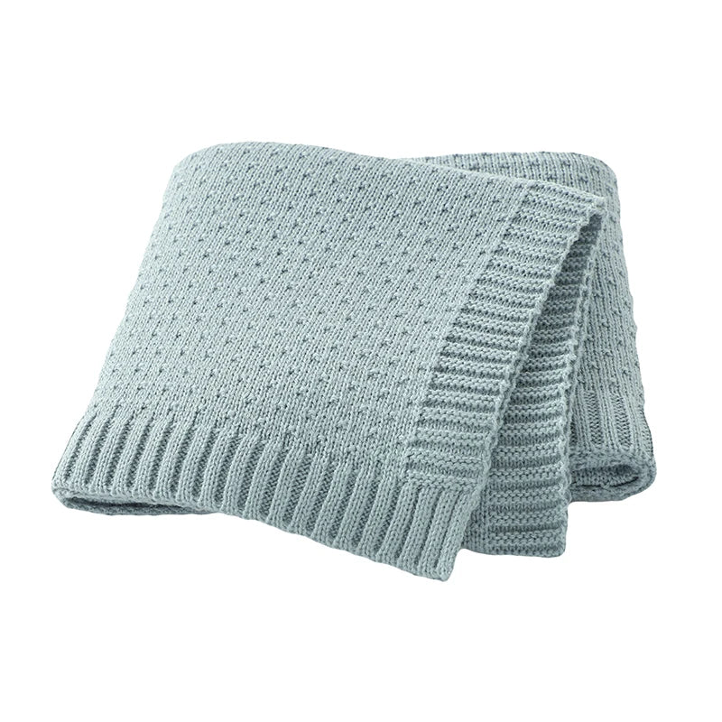 Couverture Bébé en Tricot Uni - Poussette et Berceau