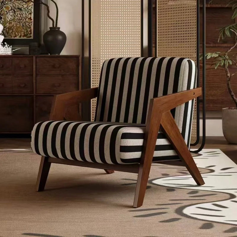 Fauteuil en Bois Rembourré - Assise Confortable