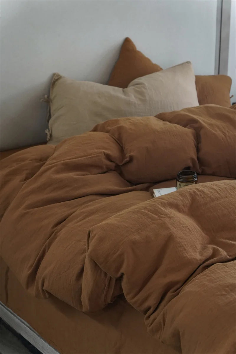 Parure de Lit en Gaze de Coton 3 Pièces
