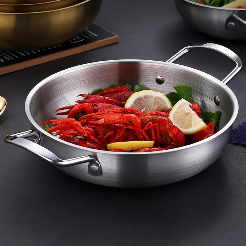 Casserole en Acier Inoxydable avec Poignée pour Paella