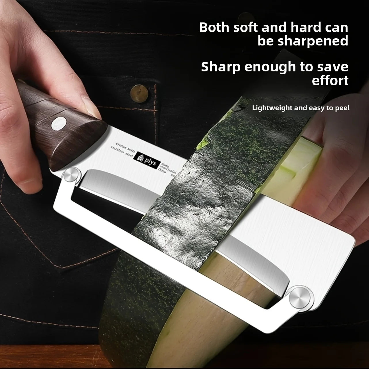 Éplucheur Inox Manche en Bois pour Fruits et Légumes
