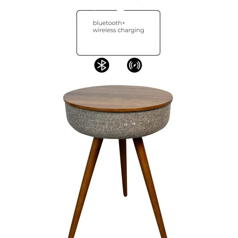 Table Basse Connectée - Chargeur Sans Fil et Enceinte Bluetooth