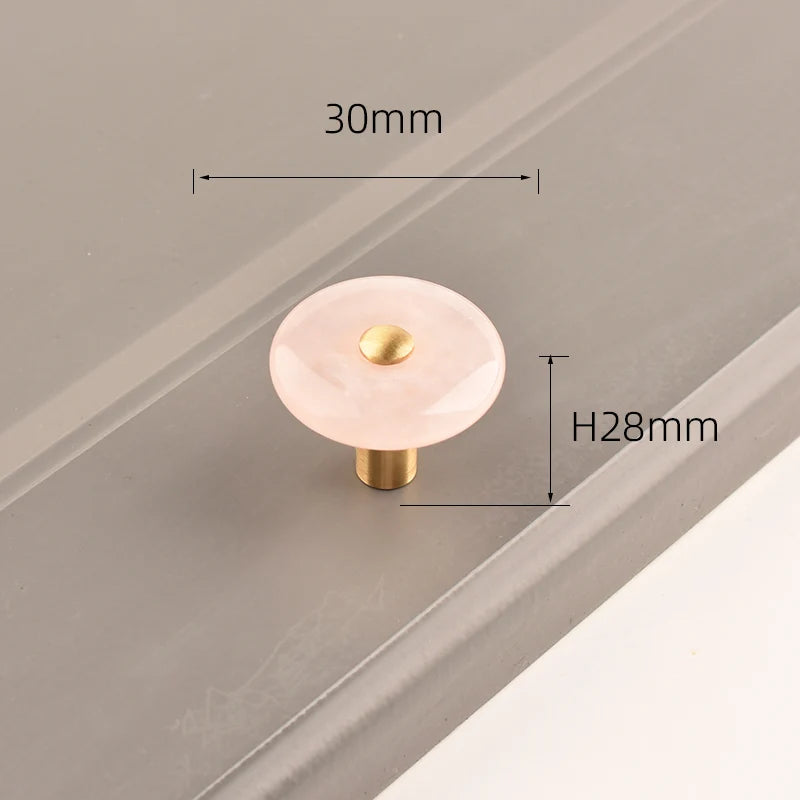 Agate Stone Knob – Crystal & Brass Cabinet Pull