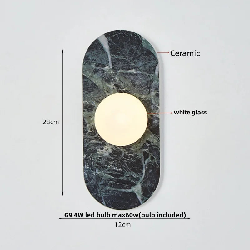 Applique Murale Céramique Blanche LED Style Wabi-Sabi