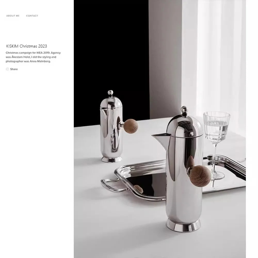 Sculptural Stainless Steel Coffee Pot – European Style Kettle