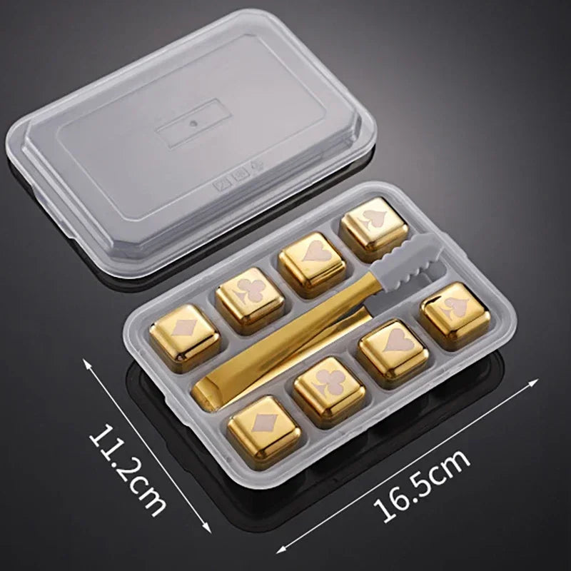 Pierres à Whisky Réutilisables en Acier Inoxydable