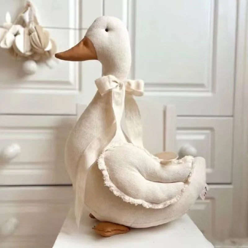 Canard Décoratif en Peluche - Style Nordique en Lin