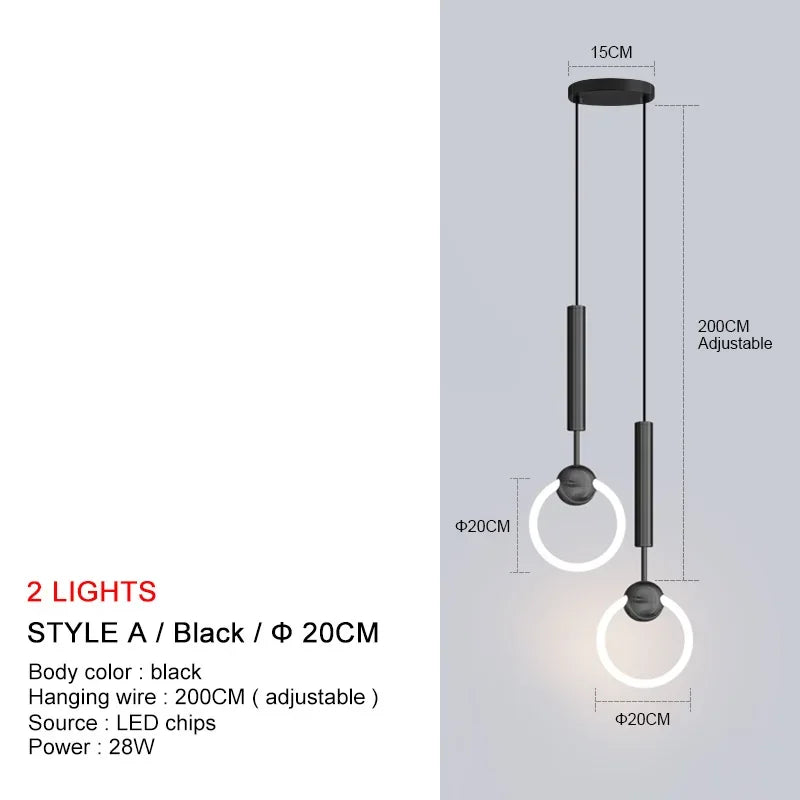 Suspension de Luxe Dorée - Style Nordique LED