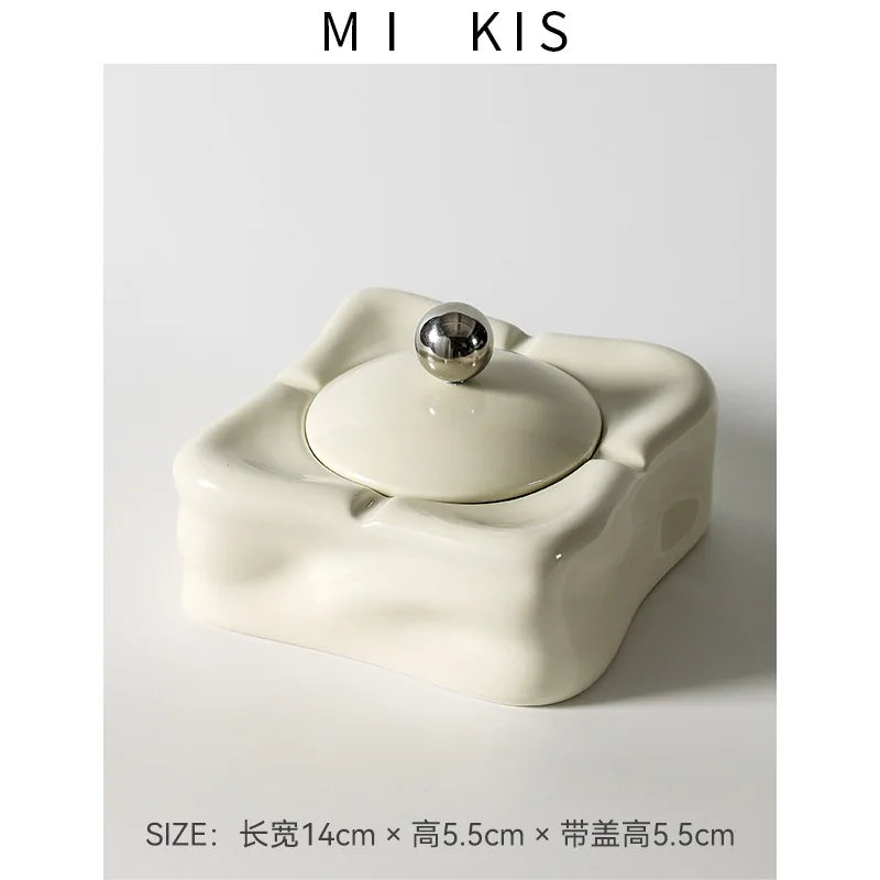 Ceramic Ashtray – Anti-Ash Design, Living Room Decor