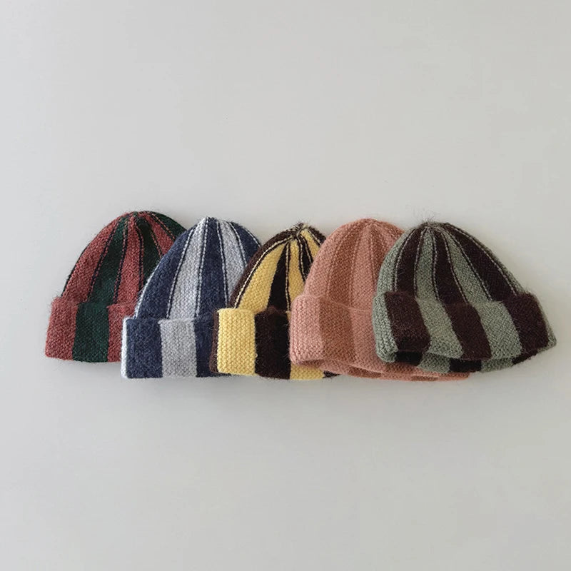 Bonnet Enfant Tricoté Motif Pastèque