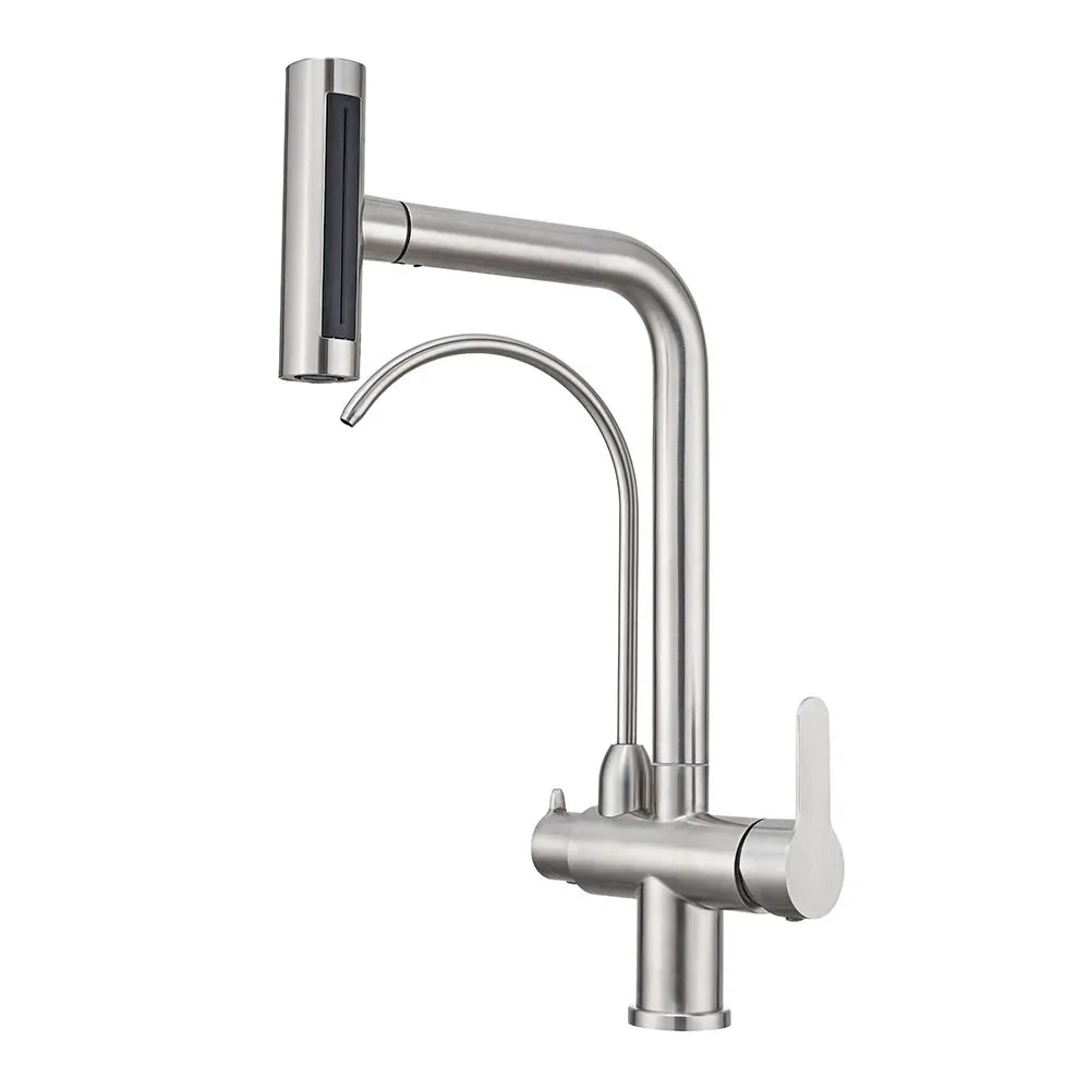 Robinet de Cuisine Cascade Multi-Fonctions Gris Brossé