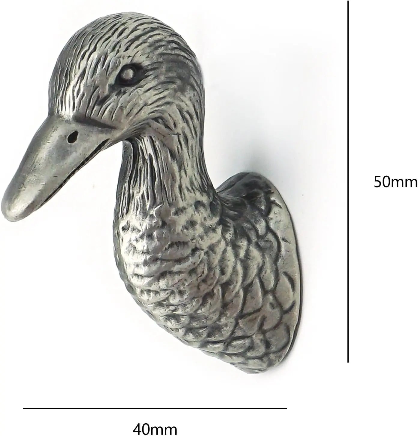 Poignée de Meuble Argent Antique Forme Canard
