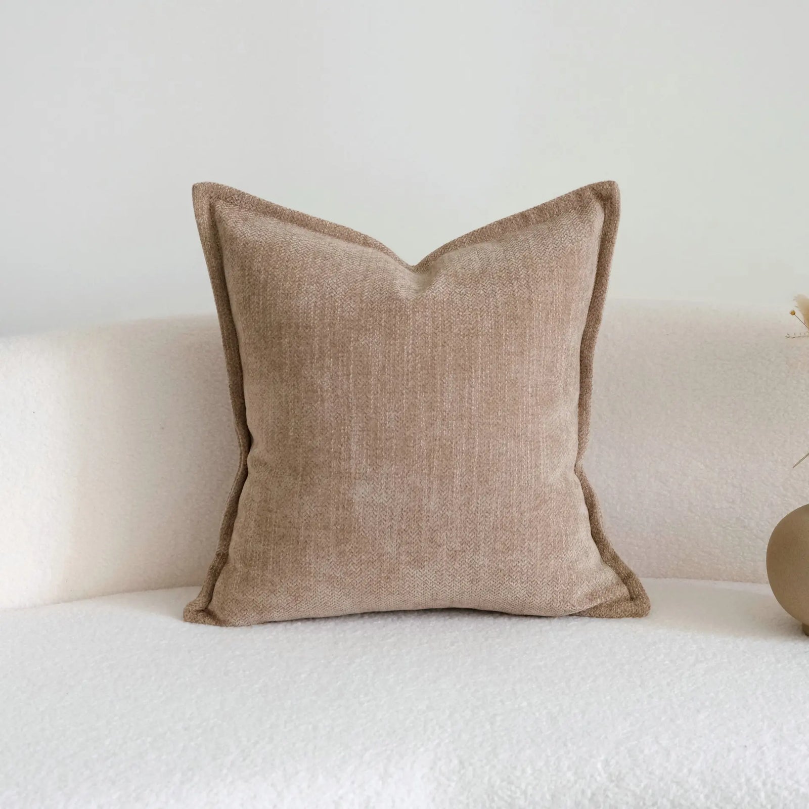 Housse de Coussin Rayée Texturée - Style Farmhouse Bohème