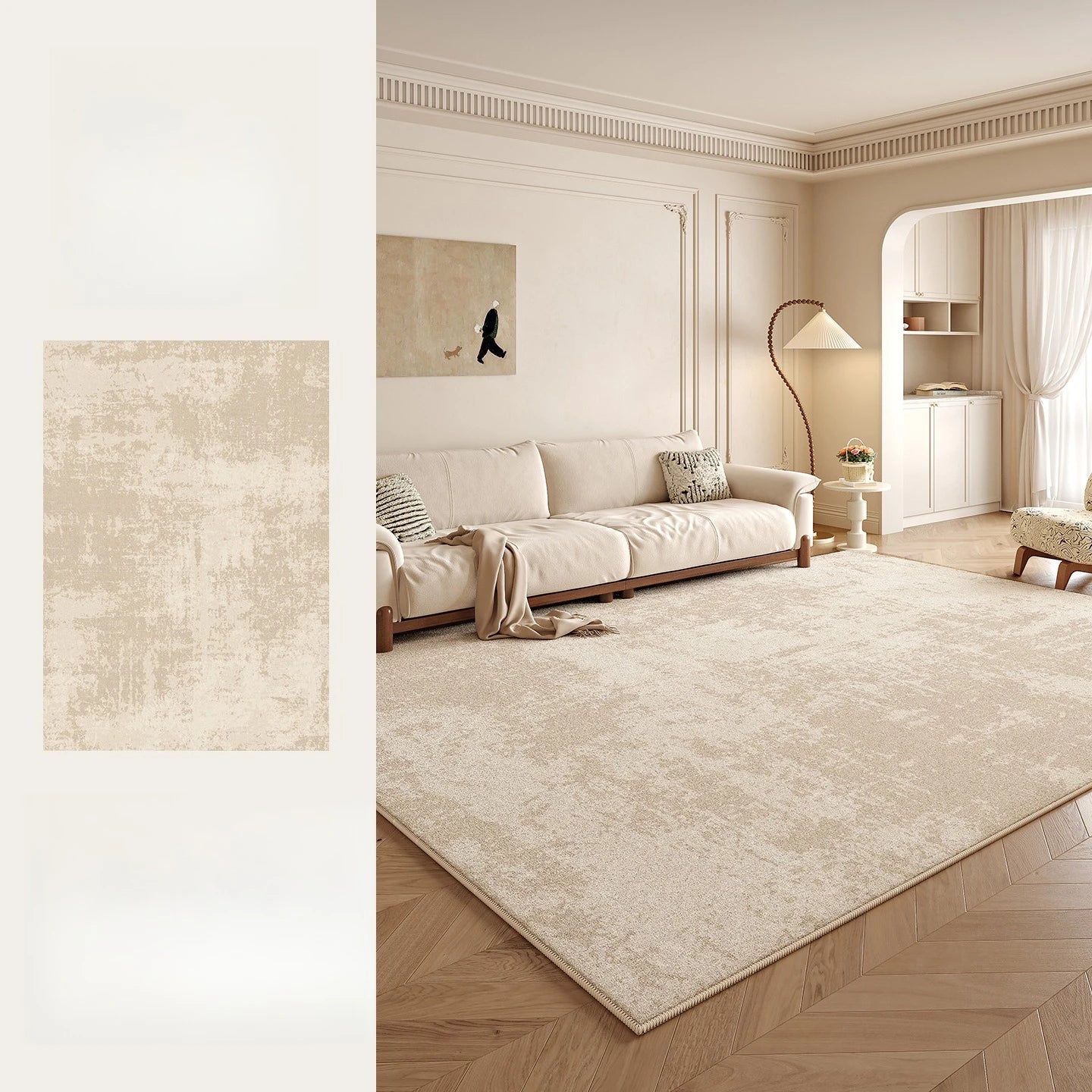 Tapis Moelleux Style Crème pour Chambre