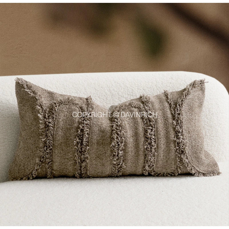 Housse de Coussin Fourrure Noire - Style Art Déco