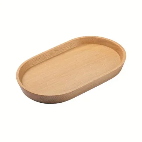 Assiette Ronde en Bois Massif Style Japonais