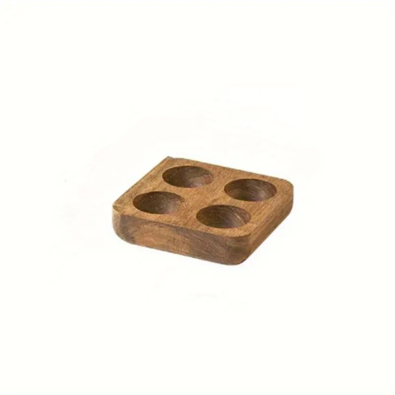 Support à Œufs en Bois d'Acacia Anti-Casse Double Rangée