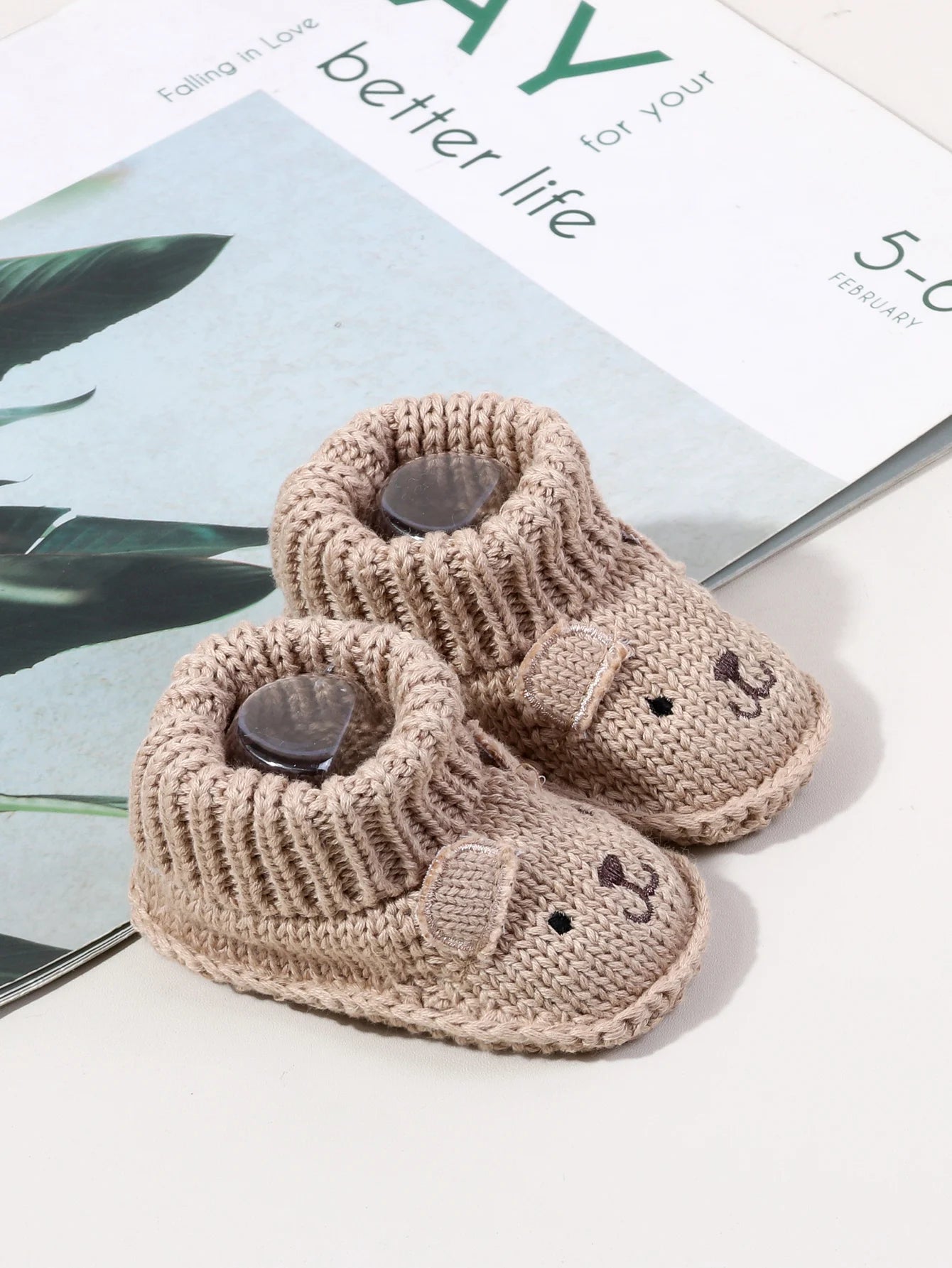 Chaussons Bébé Tricotés Motif Cartoon 0-3 Mois
