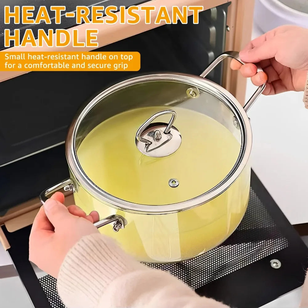 Casserole en Verre Résistant à la Chaleur avec Double Poignée