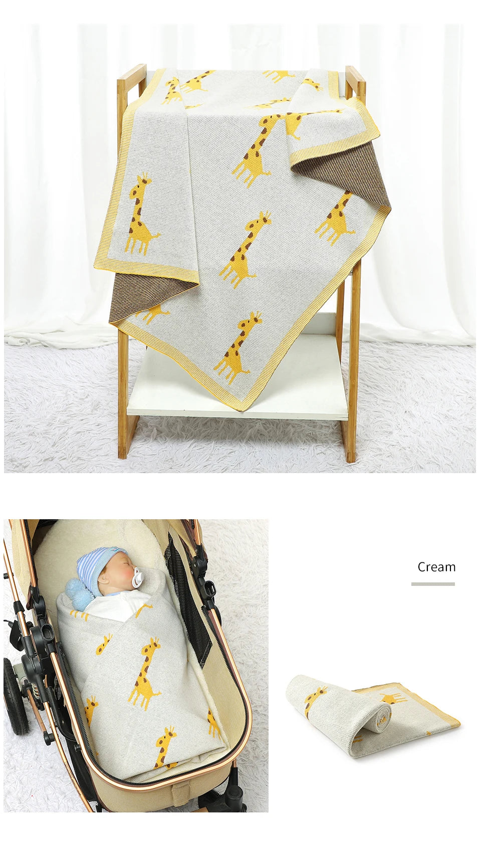Couverture Bébé Tricotée en Coton Douce