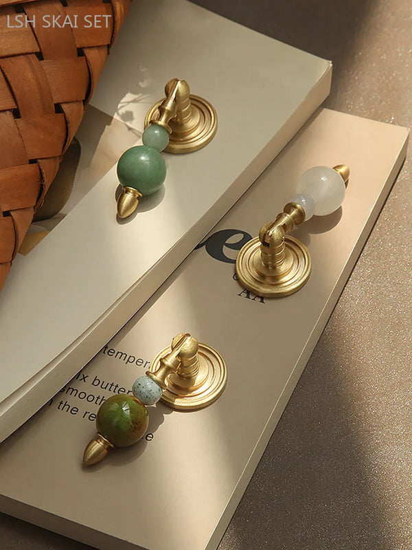 Crystal & Brass Drawer Knob – Polished Hardware