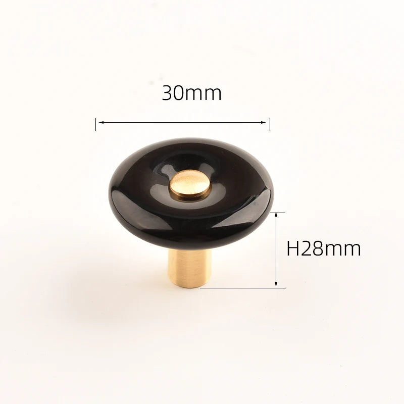 Agate Stone Knob – Crystal & Brass Cabinet Pull