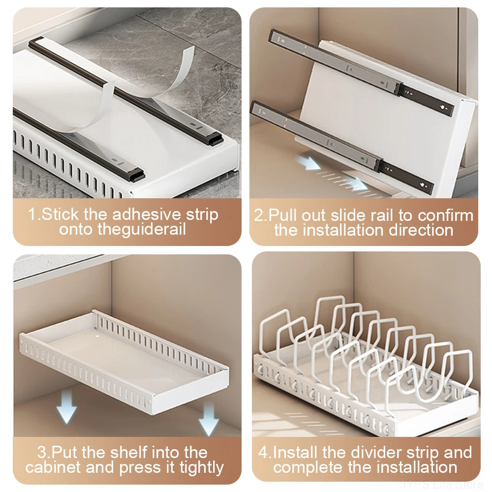 Organisateur Coulissant pour Casseroles et Couvercles