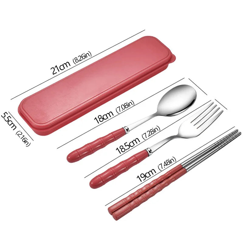 Kit de Couverts de Voyage 3 Pièces avec Étui