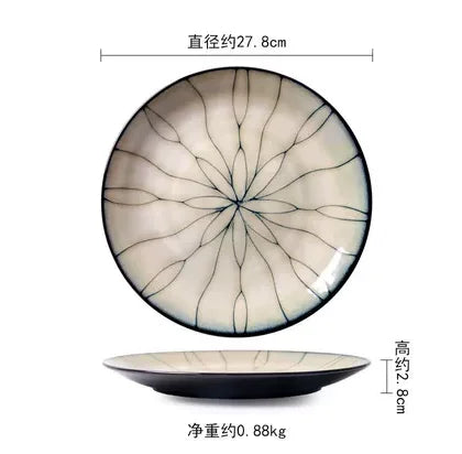 Assiette à Sushi en Céramique Émaillée Haut de Gamme