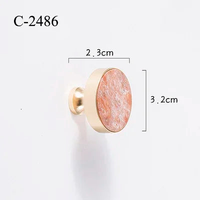 Natural Stone & Brass Knob – Cabinet Hardware