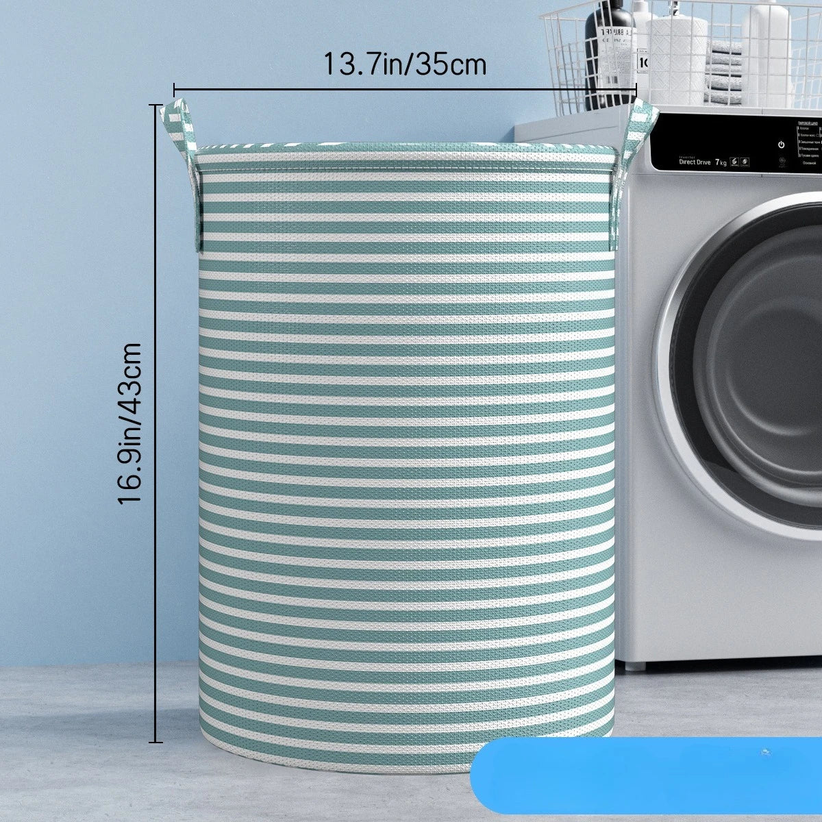 Panier à Linge Pliable Rayé Minimaliste Multi-Usage