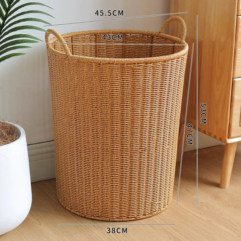 Panier de Rangement Rond Tressé - Style Rotin