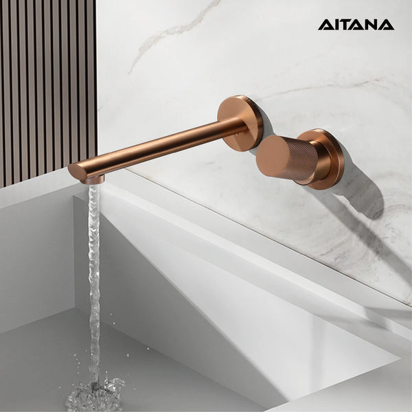 Robinet de Salle de Bain Encastré Or Rose Brossé