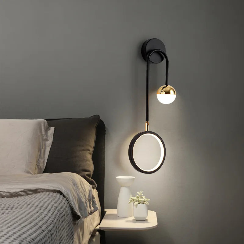 Applique Murale LED Ronde Rotative Style Nordique