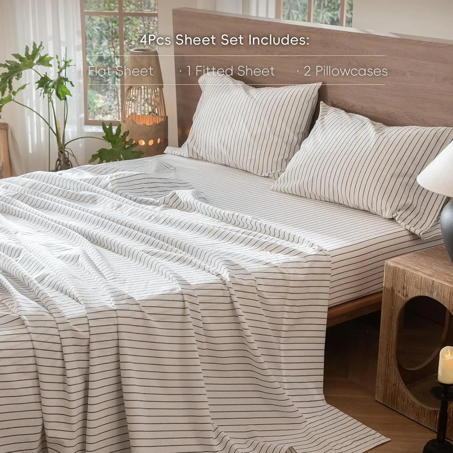 Ensemble de Draps 4 Pièces en Lin Pur - Confort Naturel