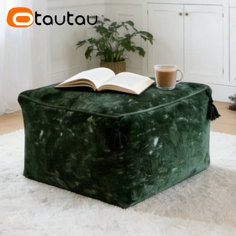 Housse de Pouf Ottoman Velours Diamant - Sans Garnissage