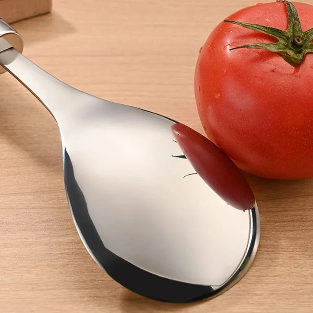 Cuillère à Riz Acier Inoxydable Manche Bois 22cm