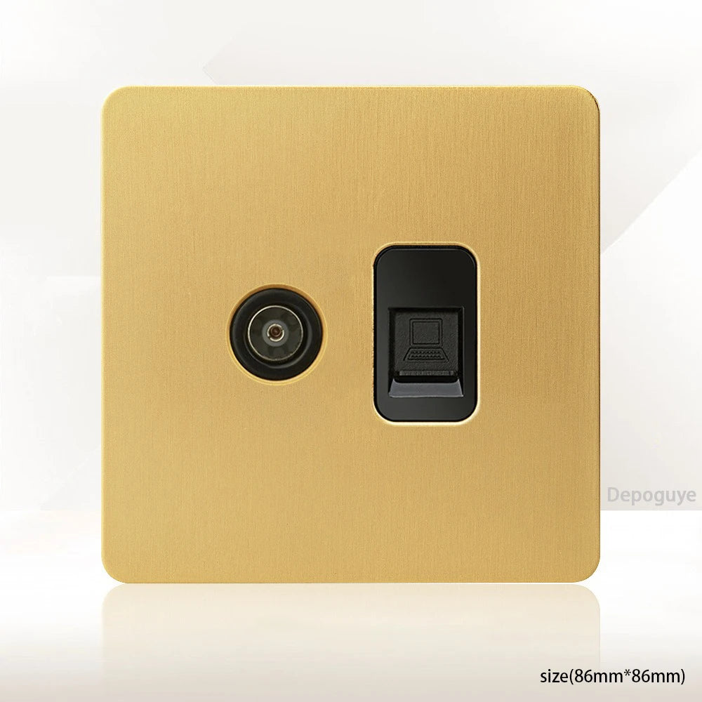 Interrupteur Mural Doré Style Vintage avec Prise USB-C