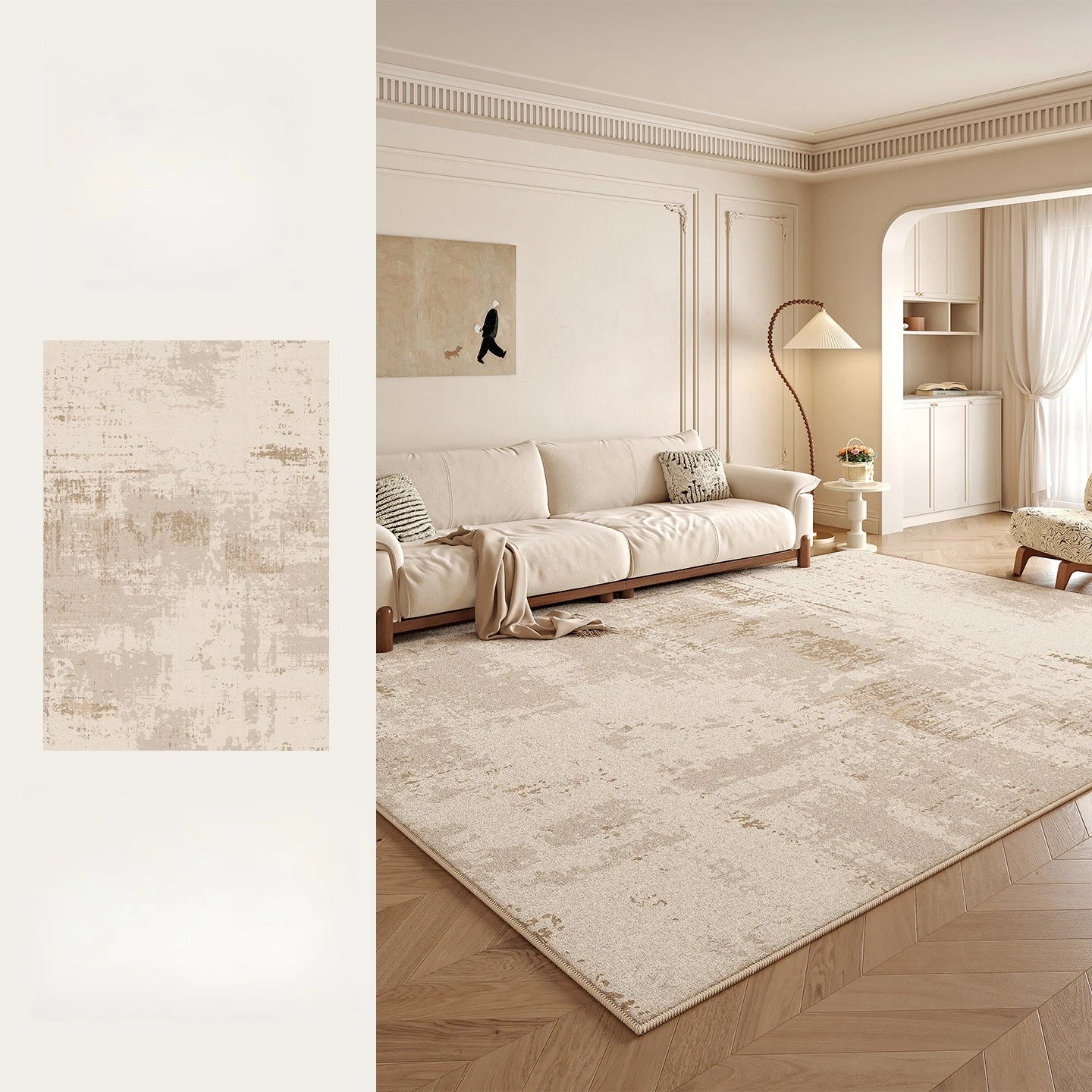 Tapis Moelleux Style Crème pour Chambre