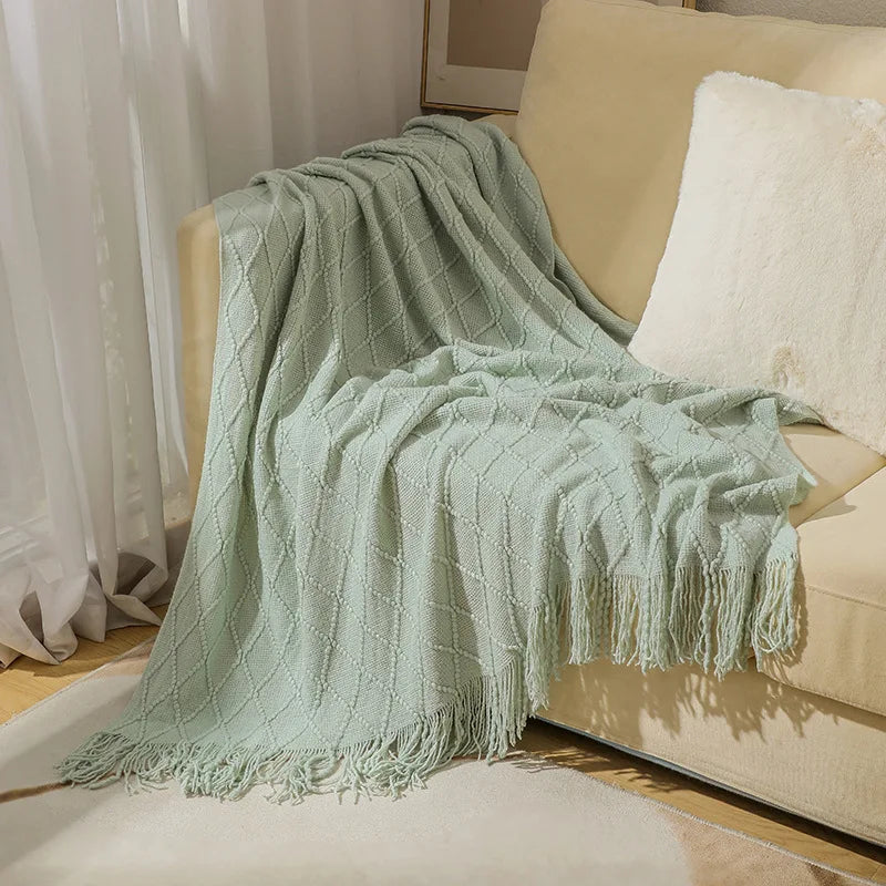 Jeté Boho Blanc Texturé - Grand Format Chunky