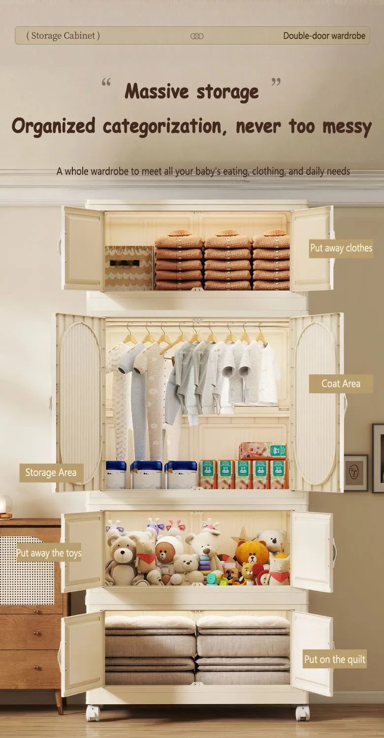 Armoire Pliable Enfant pour Vêtements et Jouets
