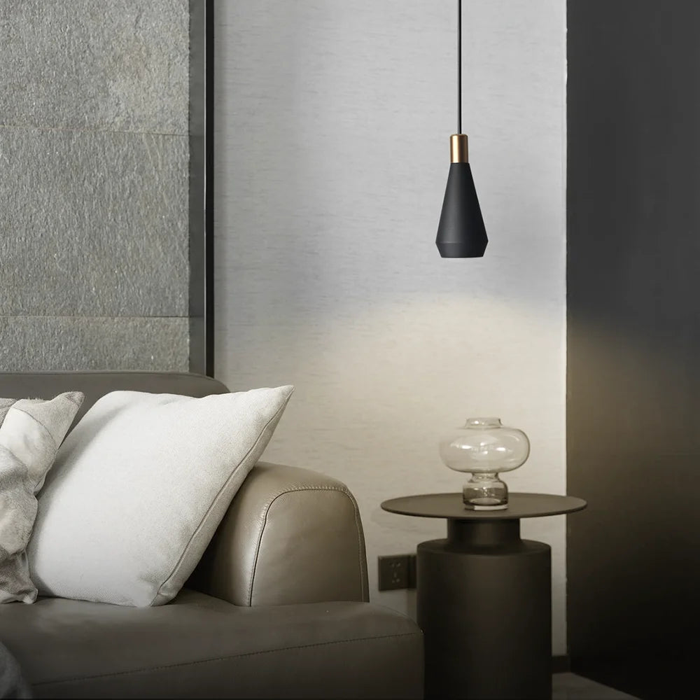 Suspension LED GU10 Noire Design Îlot de Cuisine