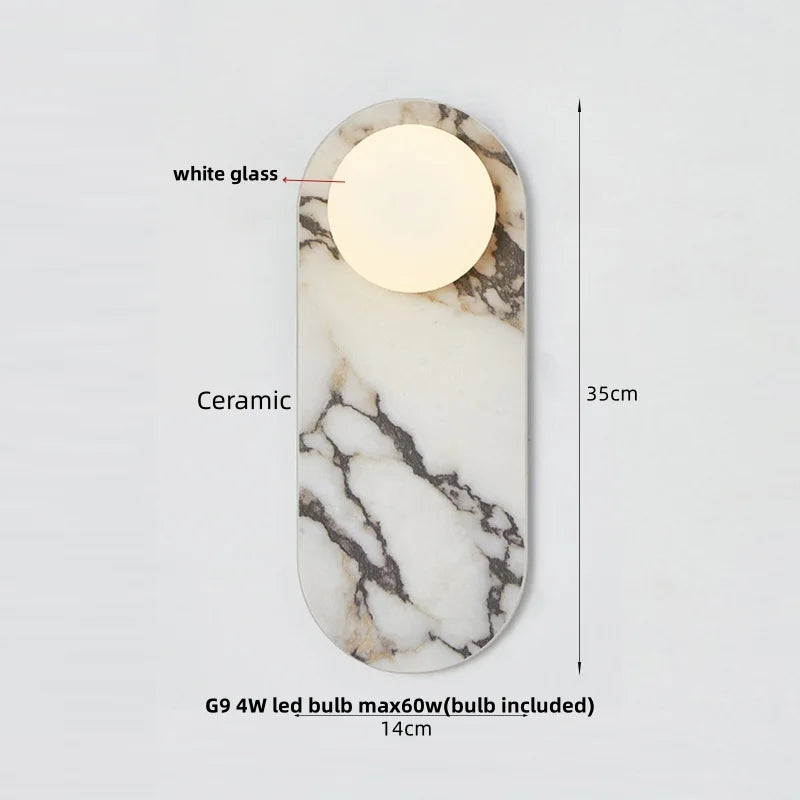 Applique Murale Céramique Blanche LED Style Wabi-Sabi