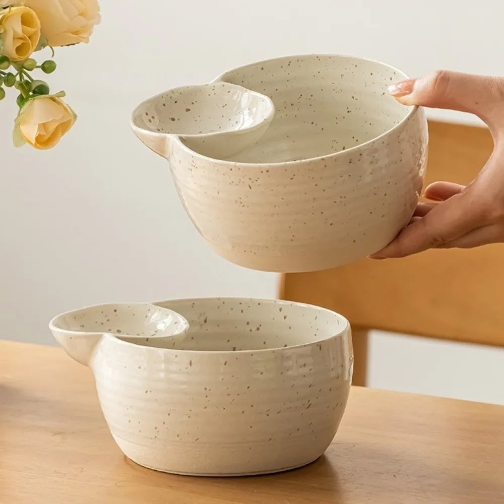 Polka-Dot Compartment Bowl – Japanese Stoneware
